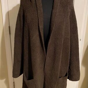 Barefoot Dreams Cozy Chic Hooded Long Coatigan - X-Large